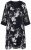 Ulla Popken 852959 Cvjetna haljina s 3/4 rukavima Crna - Midi haljine - Ženske midi haljine plus size