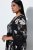 Ulla Popken 852959 Cvjetna haljina s 3/4 rukavima Crna - Midi haljine - Ženske midi haljine plus size