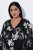 Ulla Popken 852959 Cvjetna haljina s 3/4 rukavima Crna - Midi haljine - Ženske midi haljine plus size