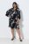 Ulla Popken 852959 Cvjetna haljina s 3/4 rukavima Crna - Midi haljine - Ženske midi haljine plus size