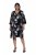 Ulla Popken 852959 Cvjetna haljina s 3/4 rukavima Crna - Midi haljine - Ženske midi haljine plus size