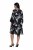 Ulla Popken 852959 Cvjetna haljina s 3/4 rukavima Crna - Midi haljine - Ženske midi haljine plus size