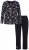 Ulla Popken 856134 Pidžama s cvjetnim uzorkom Crna - Pidžame/Loungewear - 