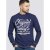 D555 Austin Long Sleeve T-shirt Navy - Majice Kratkih Rukava - Muške Majice Kratkih Rukava Veliki Brojevi