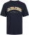 Jack & Jones CALEB VARSITY O-Neck T-Shirt Navy Blazer - Majice Kratkih Rukava - Muške Majice Kratkih Rukava Veliki Brojevi 