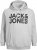 Jack & Jones CORP LOGO Large Print Hoodie Light Grey Melange - Puloveri & dukserice - Muške Puloveri & dukserice veliki brojevi