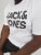 Jack & Jones CORP Logo T-Shirt White w Large Black Print - Majice Kratkih Rukava - Muške Majice Kratkih Rukava Veliki Brojevi 