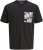 Jack & Jones Split Pocket Print T-Shirt Black - Majice Kratkih Rukava - Muške Majice Kratkih Rukava Veliki Brojevi 