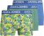 Jack & Jones JACPINEAPPLE SKULL TRUNKS 3 PACK Palace Blue - Bokserice - Muške Bokserice Veliki Brojevi