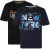 Kam Jeans 5736 NY Print T-Shirts 2-Pack - Majice Kratkih Rukava - Muške Majice Kratkih Rukava Veliki Brojevi 