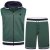 Kam Jeans TS005 Retro Tracky Set (Shorts/Sleeveless Hoodie) Racing Green - Trenirke kompleti - Muške trenirke kompleti veliki brojevi