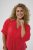 Kaffe Curve Karlia 3/4 Sleeve Blouse Red - Bluze - 