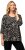 Ulla Popken Number Print 3/4 Sleeve Tee Black - Tiskana majica za žene - 