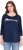 Ulla Popken Queens 3/4 Sleeve Graphic Tee Ink Blue - Tiskana majica za žene - 