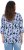 Ulla Popken Floral Print 3/4 Sleeve V-Neck Tee Navy Blue - Tiskana majica za žene - 