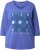 Ulla Popken Meet Me In The Moonlight 3/4 Sleeve Graphic Tee Atlantic Blue - Tiskana majica za žene - 