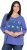 Ulla Popken Meet Me In The Moonlight 3/4 Sleeve Graphic Tee Atlantic Blue - Tiskana majica za žene - 
