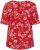 Kaffe Curve Ami Short Sleeve Blouse Printed Poppy Red - Bluze i tunike - 