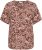 Kaffe Curve Ami Short Sleeve Blouse Printed Henna Brown - Bluze i tunike - 