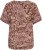 Kaffe Curve Ami Short Sleeve Blouse Printed Henna Brown - Bluze i tunike - 