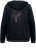 Ulla Popken Tulip Line Print Velour Zip Hoodie Black - Puloveri & dukserice - 