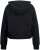 Ulla Popken Ribbed Inset Zip Collar Hoodie Black - Puloveri & dukserice - 