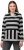Ulla Popken Mixed Stripe Long Sleeve Hoodie Black - Puloveri & dukserice - 