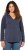 Ulla Popken Open Edged Long Sleeve V-Neck Hoodie Navy - Puloveri & dukserice - 