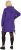 Ulla Popken Longline Lace Up Hoodie Purple - Puloveri & dukserice - 
