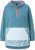 Ulla Popken Floral Detail Fleece Hoodie Ice Green - Puloveri & dukserice - 
