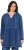Ulla Popken Indigo Dyed Flounce Panel Hoodie Blue - Puloveri & dukserice - 