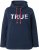 Ulla Popken TRUE Lettering Hoodie Navy Blue - Puloveri & dukserice - 
