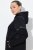Ulla Popken Mix Fabric Reflective Trim Zip Hoodie Black - Puloveri & dukserice - Udobne dukserice, hoodice i pletenina