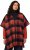 Ulla Popken Oversized Plaid Wing Collar Poncho Red Orange - Jakne - 