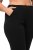 Ulla Popken Bootcut Elastic Waist Cotton French Terry Sport Pants Black - Ulla Popken - Ulla Popken Plus-Size Odjeća