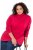 Ulla Popken Basic Long Sleeve Slim Fit Turtleneck Red - Puloveri & dukserice - Udobne dukserice, hoodice i pletenina