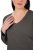 Ulla Popken Back To Basics V-Neck Relaxed Fit Cotton Tee Graphite Grey - Majice - Ženske majice kratkih rukava