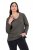 Ulla Popken Back To Basics V-Neck Relaxed Fit Cotton Tee Graphite Grey - Majice - Ženske majice kratkih rukava