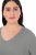 Ulla Popken Back To Basics V-Neck Relaxed Fit Cotton Tee Light Grey Melange - Majice - Ženske majice kratkih rukava
