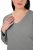 Ulla Popken Back To Basics V-Neck Relaxed Fit Cotton Tee Light Grey Melange - Majice - Ženske majice kratkih rukava