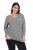 Ulla Popken Back To Basics V-Neck Relaxed Fit Cotton Tee Light Grey Melange - Majice - Ženske majice kratkih rukava