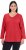 Ulla Popken Back To Basics V-Neck Relaxed Fit Cotton Tee Salsa Red - Majice - 