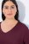 Ulla Popken Back To Basics V-Neck Relaxed Fit Cotton Tee Dark Berry - Majice - Ženske majice kratkih rukava