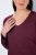 Ulla Popken Back To Basics V-Neck Relaxed Fit Cotton Tee Dark Berry - Majice - Ženske majice kratkih rukava