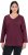 Ulla Popken Back To Basics V-Neck Relaxed Fit Cotton Tee Dark Berry - Majice - 
