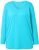 Ulla Popken Back To Basics V-Neck Relaxed Fit Cotton Tee Deep Aqua - Majice - 