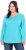 Ulla Popken Back To Basics V-Neck Relaxed Fit Cotton Tee Deep Aqua - Majice - 