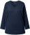 Ulla Popken Back To Basics V-Neck Relaxed Fit Cotton Tee Navy Blue - Majice - 