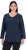 Ulla Popken Back To Basics V-Neck Relaxed Fit Cotton Tee Navy Blue - Majice - 