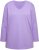 Ulla Popken Back To Basics V-Neck Relaxed Fit Cotton Tee Pale Lilac - Majice - 